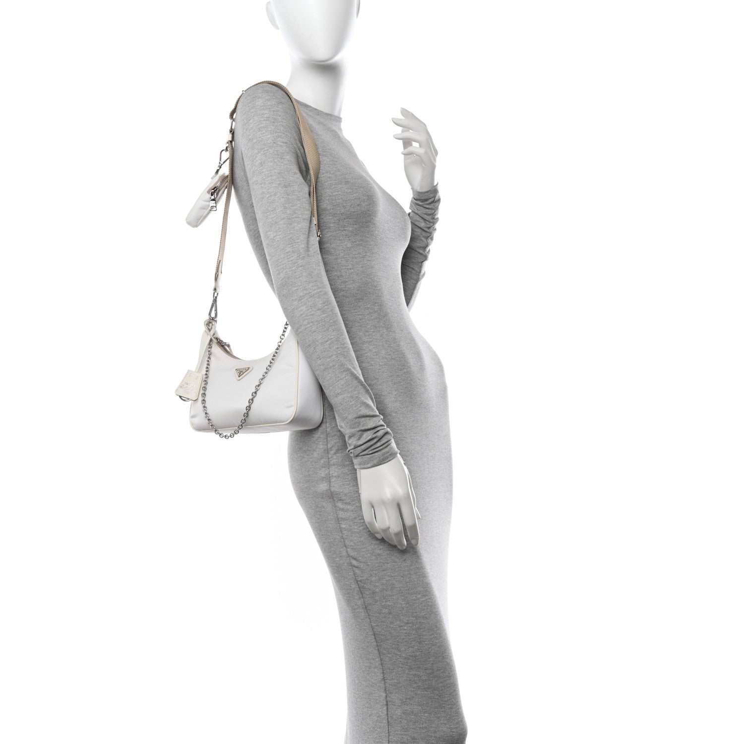 Prada Nylon Re-Edition 2005 Shoulder Bag White 2 of 11