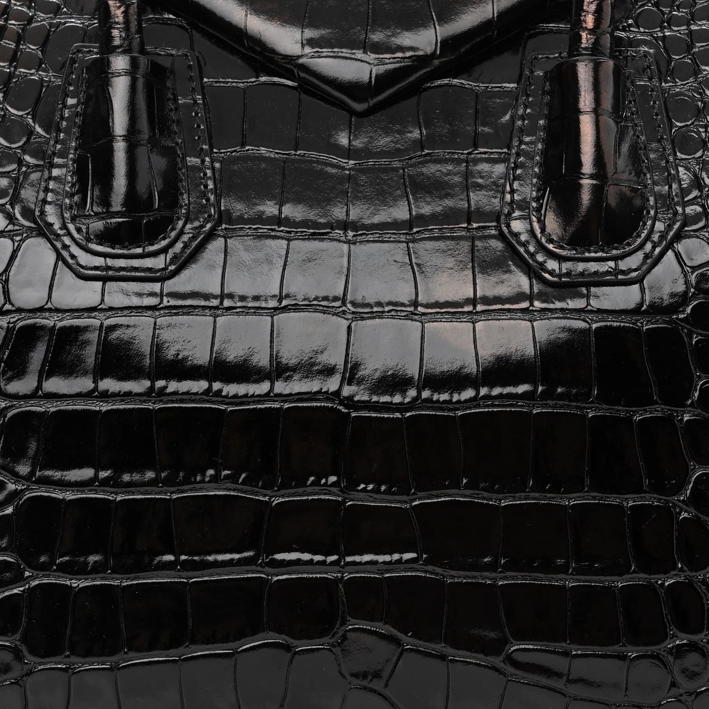 Calfskin Crocodile Embossed Small Antigona Black