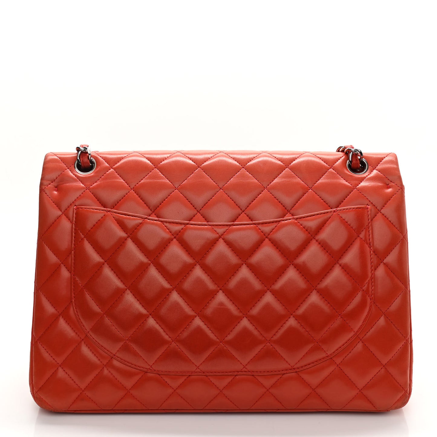 Lambskin Quilted Maxi Double Flap Red