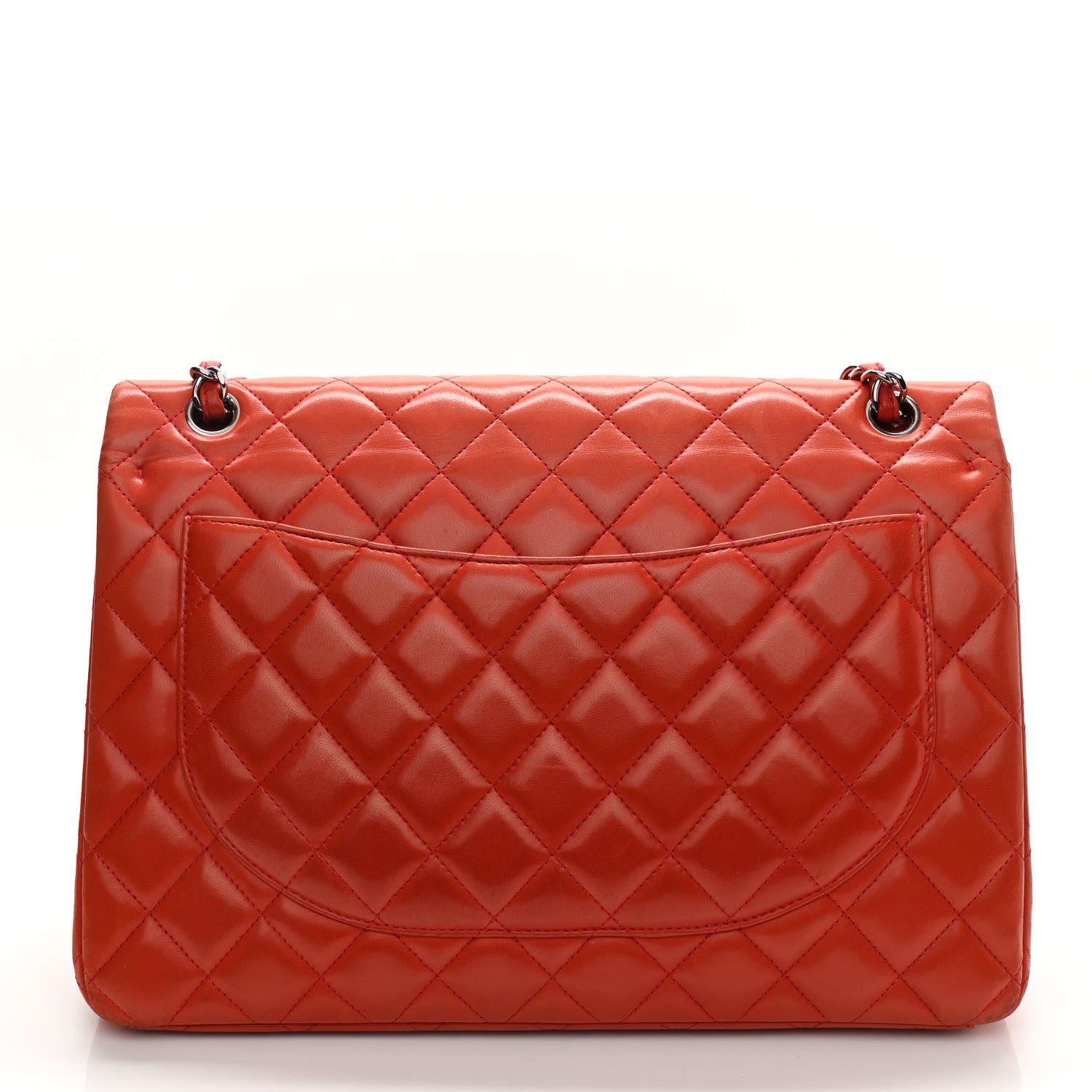 Chanel Lambskin Quilted Maxi Double Flap Red 17 of 18