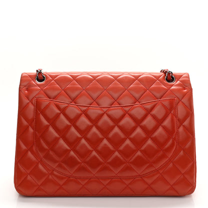 Chanel Lambskin Quilted Maxi Double Flap Red 17 of 18