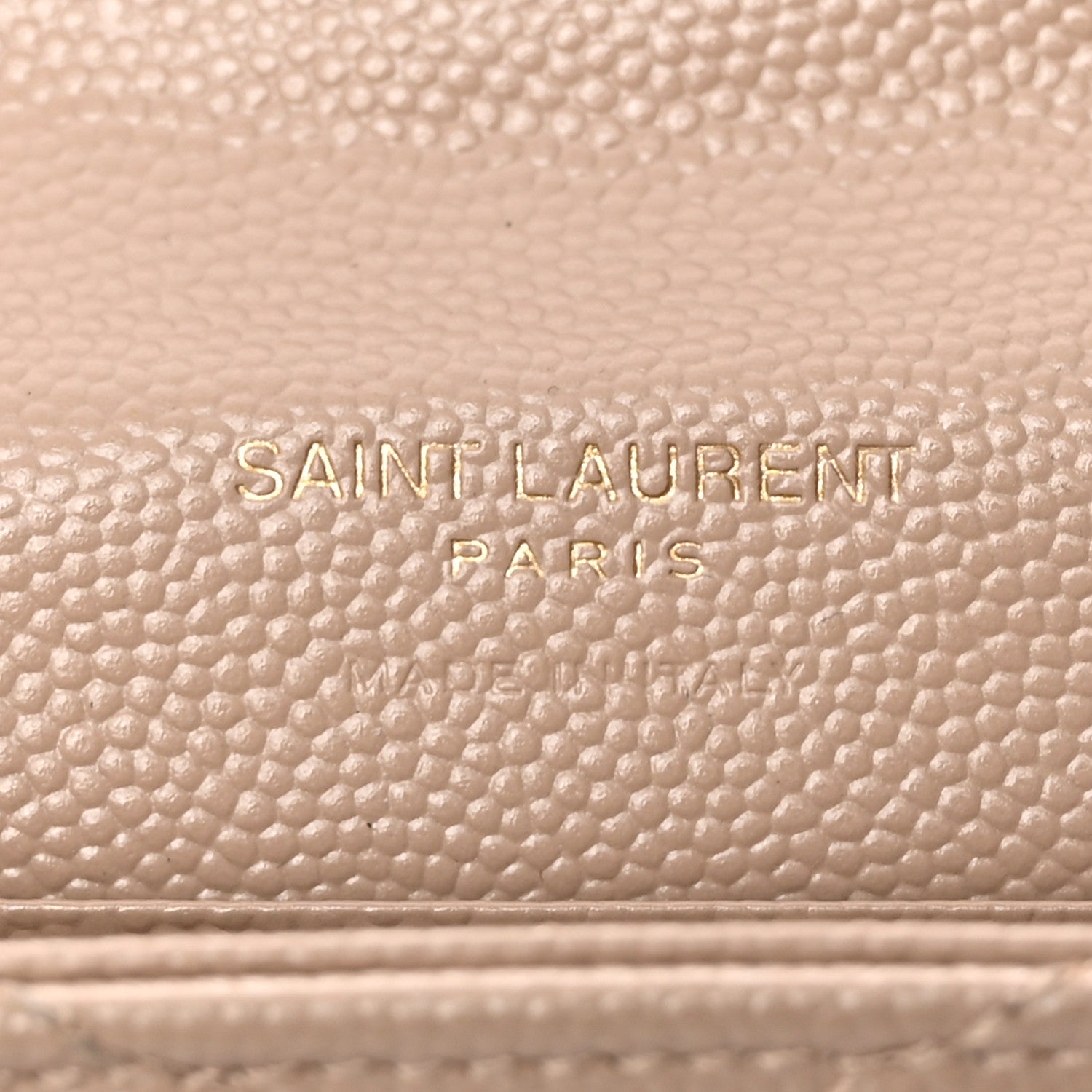 Saint Laurent Grain De Poudre Matelasse Chevron Small Monogram Envelope Wallet Dark Beige 6 of 13