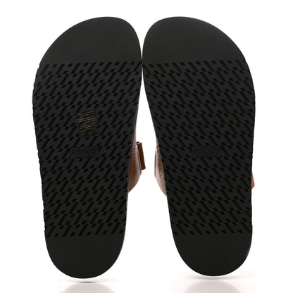 Hermes Calfskin Womens Chypre Sandals 38 Gold 5 of 9