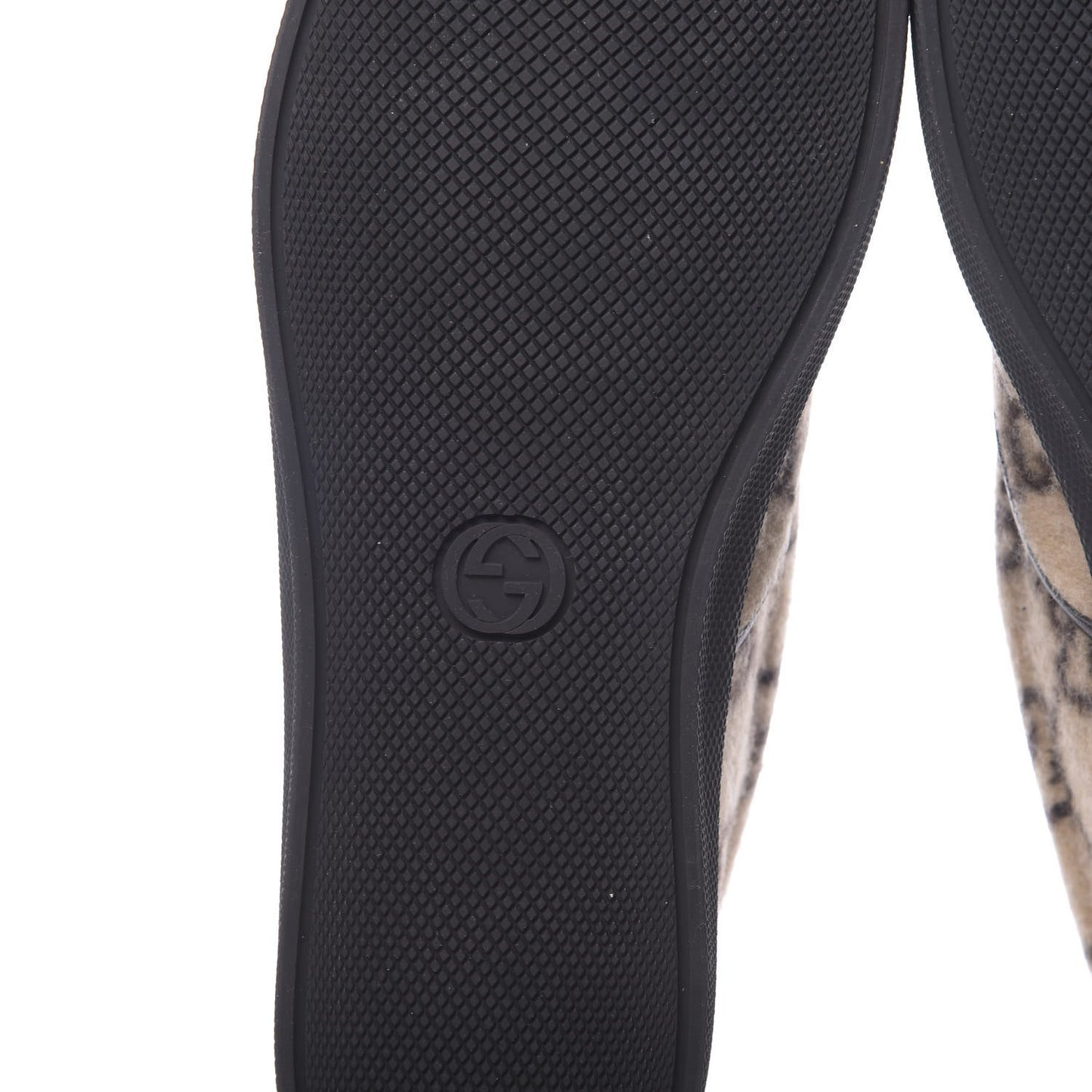 Covered Wool GG Monogram Mens Dublin Slip On Sneakers 12 Beige Ebony Black