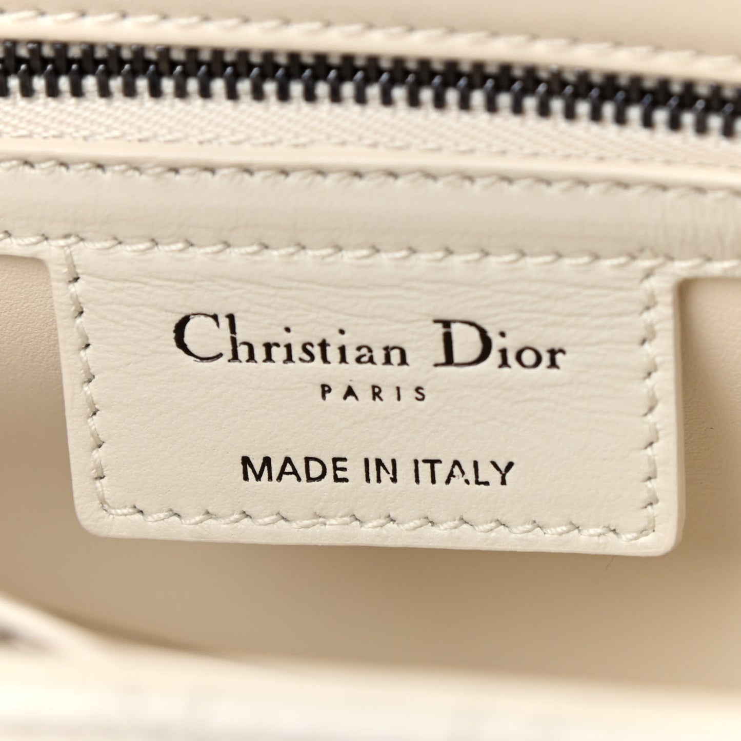 Lambskin Macrocannage Small Dior Caro Bag Ivory