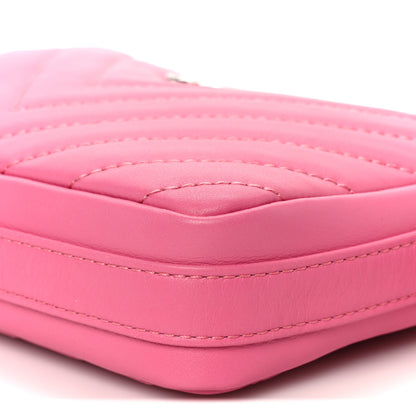 Chanel Lambskin Chevron Quilted Small Promenade Camera Case Pink 10 of 11