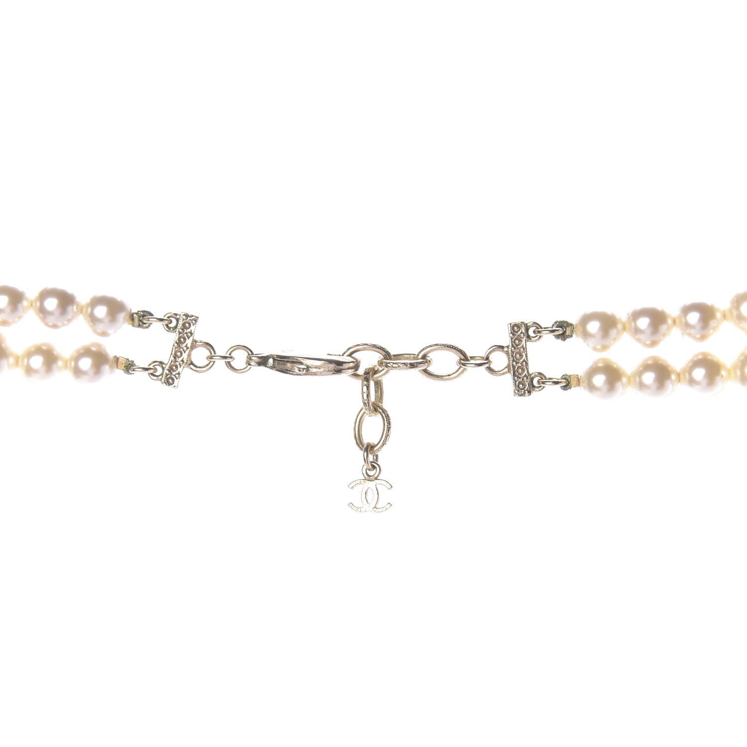 Chanel Graduated Pearl CC Long Necklace Gold 4 of 7