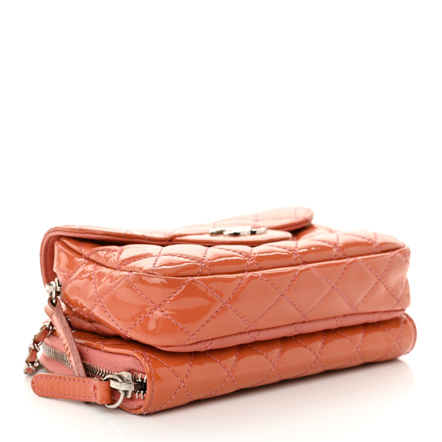 Chanel Patent Brilliant Mini Flap WOC Bag Pink 4 of 14