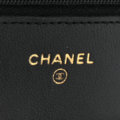 Chanel Lambskin Quilted Wallet On Chain WOC Black 5 of 12