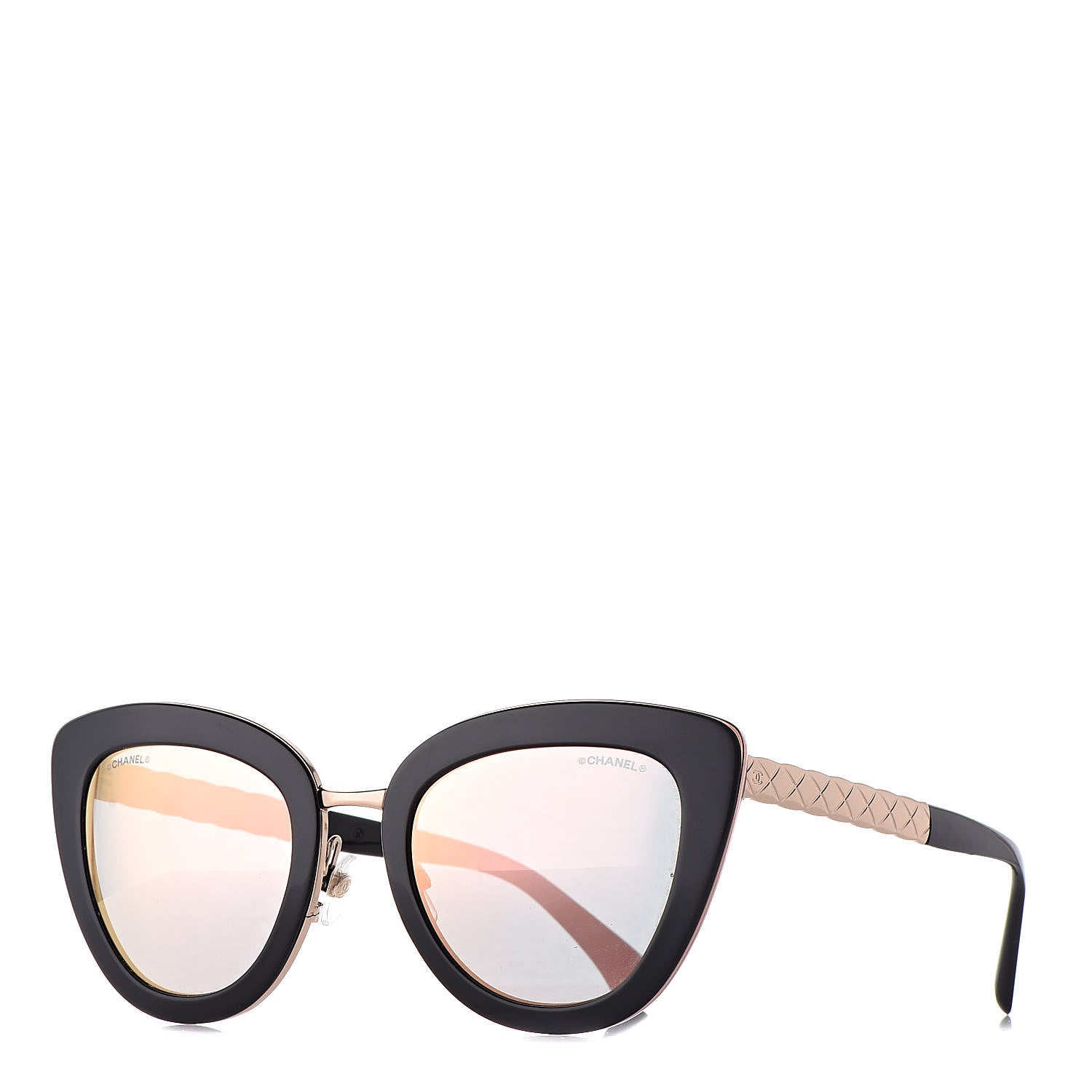 Chanel Cat Eye Quilted Sunglasses 5368 Black Pink 1 of 11