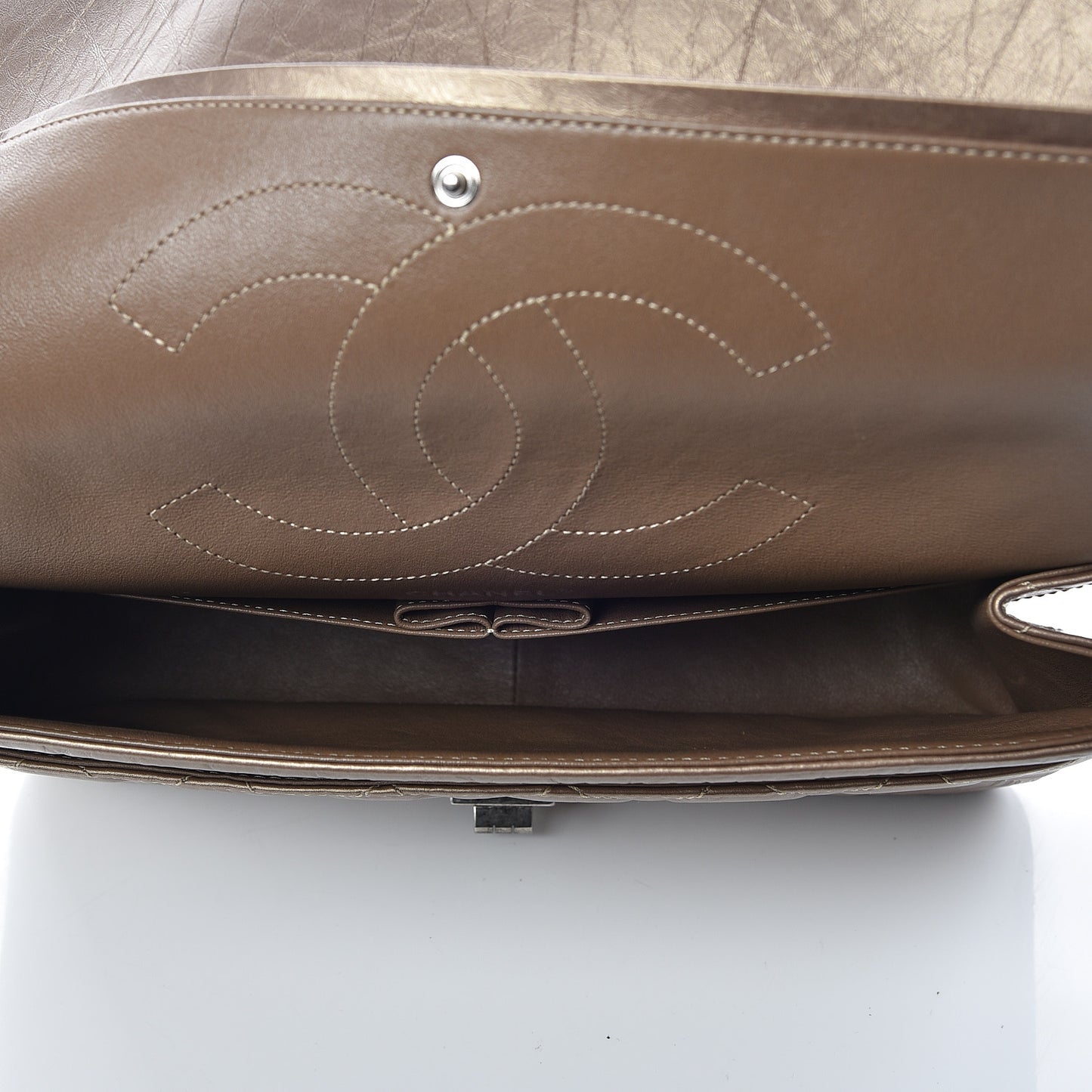 Metallic Aged Calfskin Quilted 2.55 Reissue 227 Flap Dark Gold