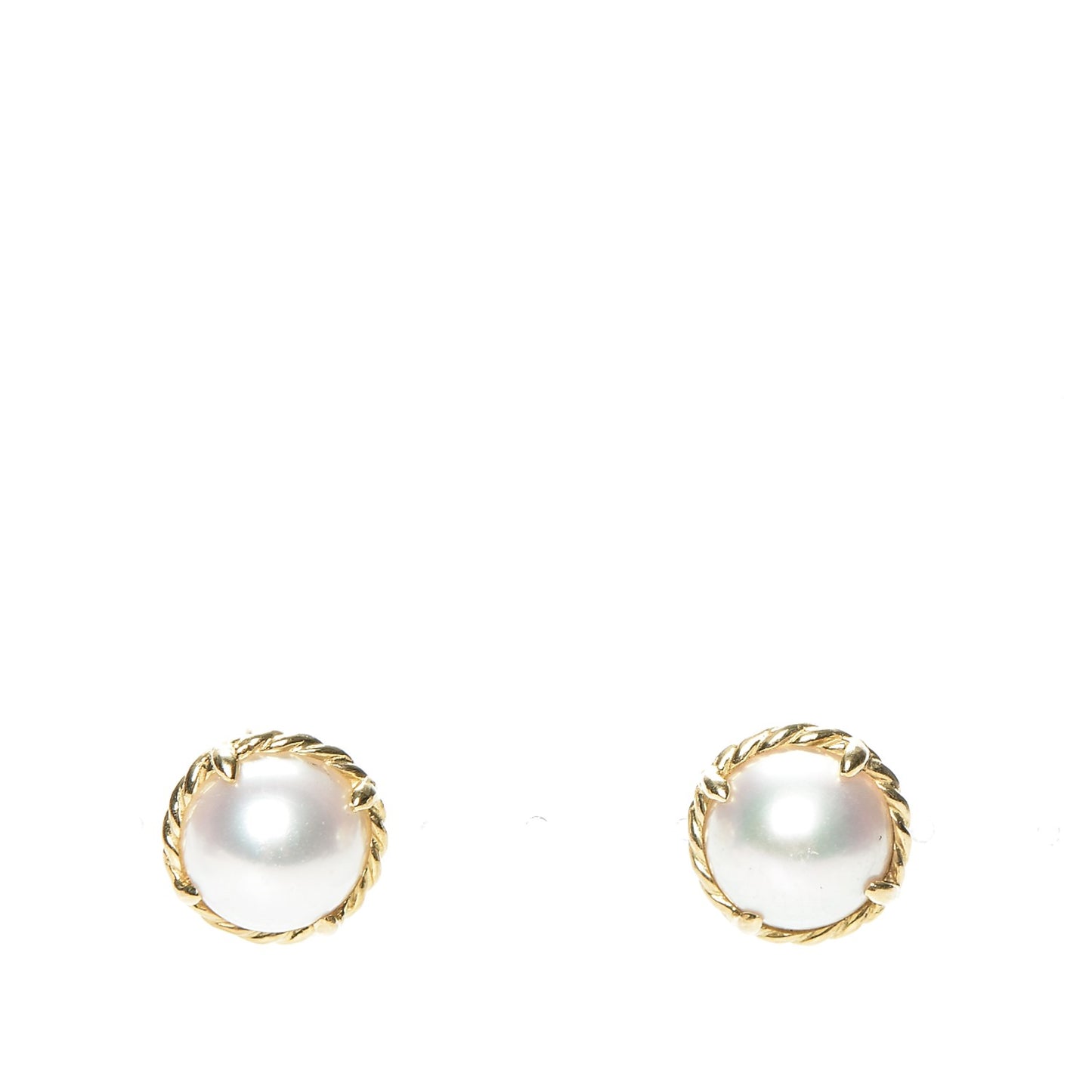 18K Yellow Gold Freshwater Pearl 8mm Chatelaine Earrings