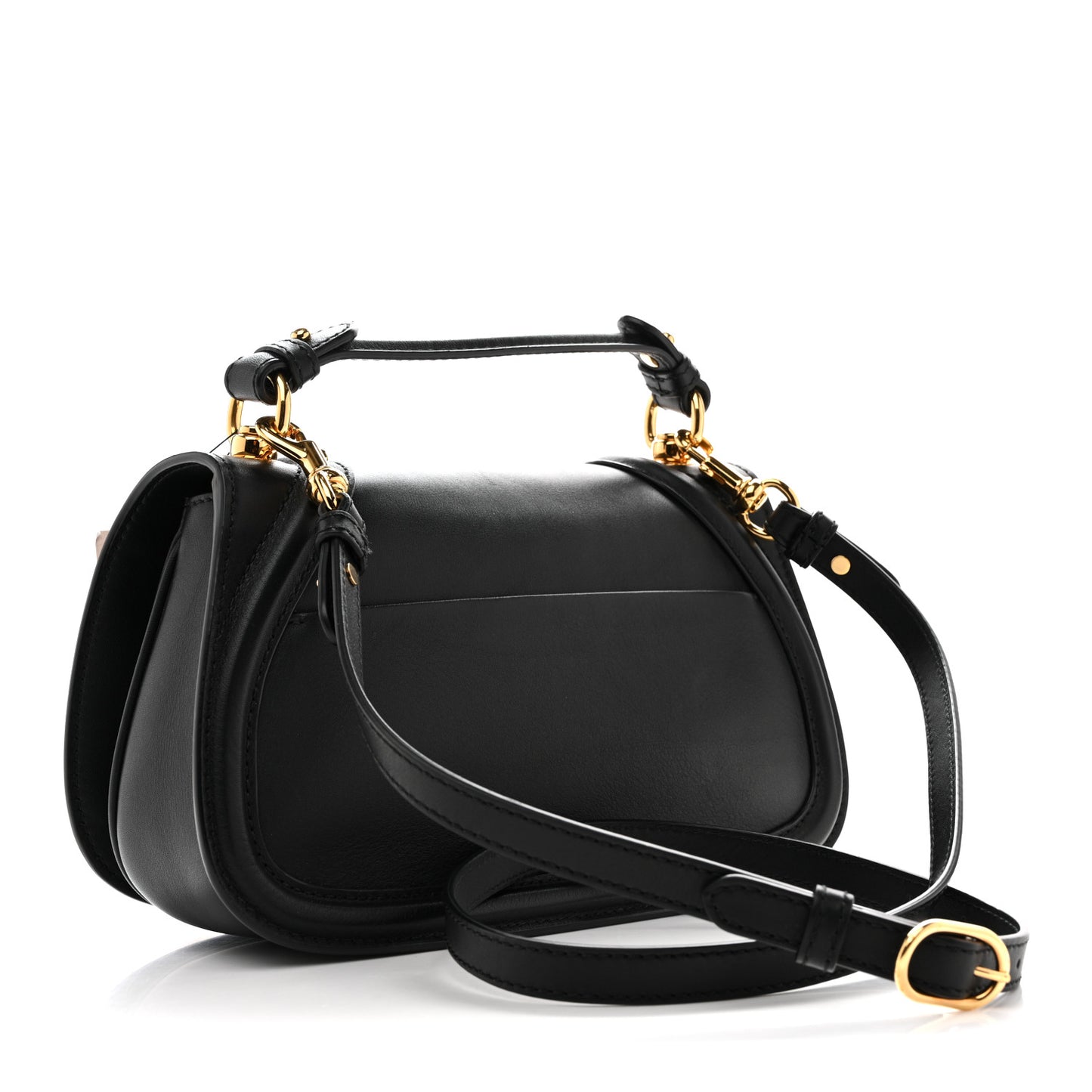 Arabella Calfskin Medium Blondie Top Handle Bag  Black