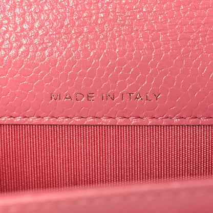 Chanel Caviar Camellia Embossed Card Holder Wallet Pink 7 of 9