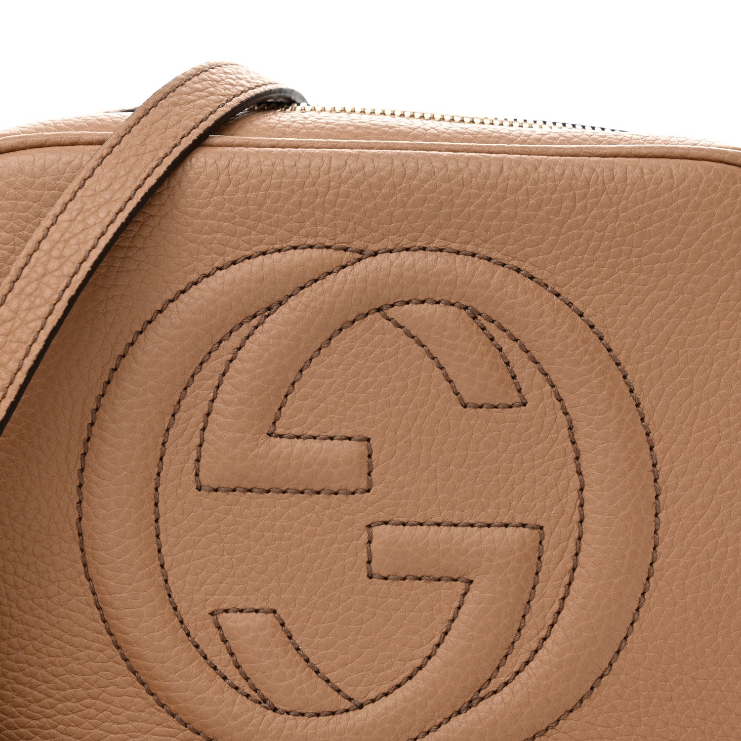 Gucci Pebbled Calfskin Small Soho Disco Bag Camelia 8 of 11