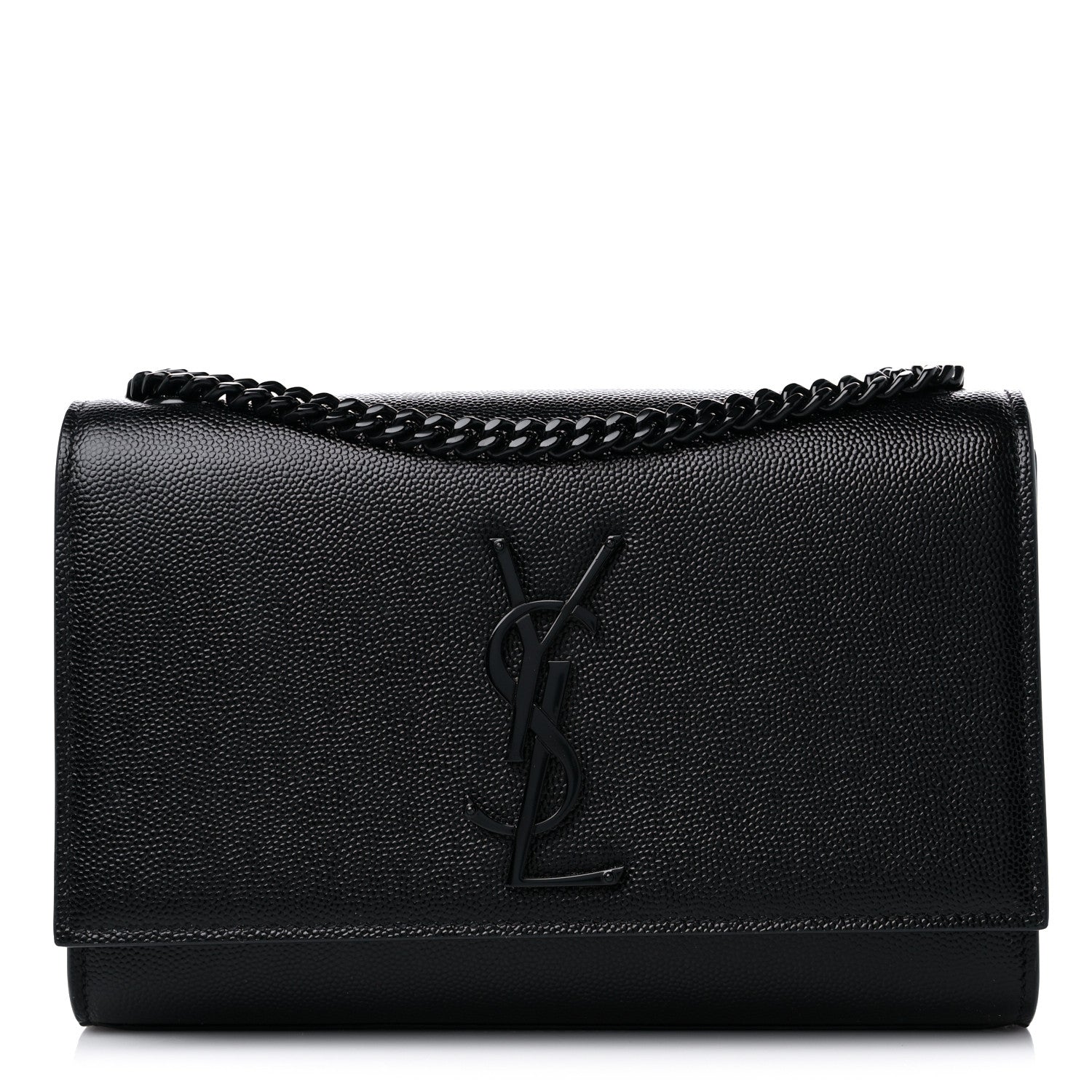 Saint Laurent Grain De Poudre Small Monogram Kate Satchel Black 1 of 11