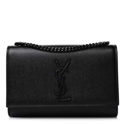 Saint Laurent Grain De Poudre Small Monogram Kate Satchel Black 1 of 11
