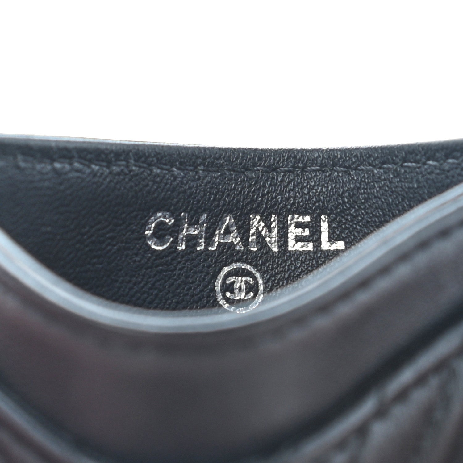 Chanel Lambskin Chevron Quilted Card Holder Black 6 of 8
