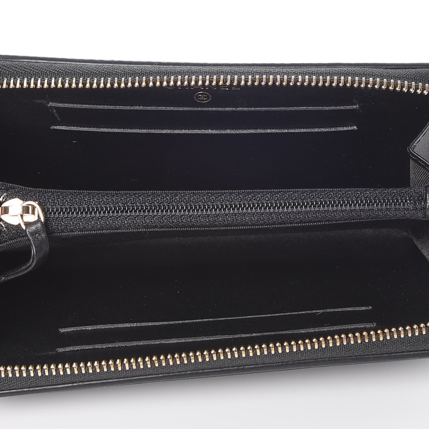 Chanel Caviar Quilted Small Filigree Zip Around Wallet Black 5 of 9