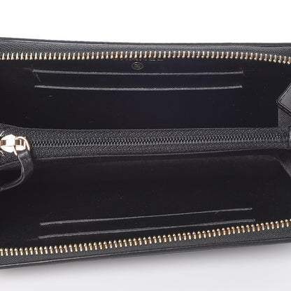 Chanel Caviar Quilted Small Filigree Zip Around Wallet Black 5 of 9