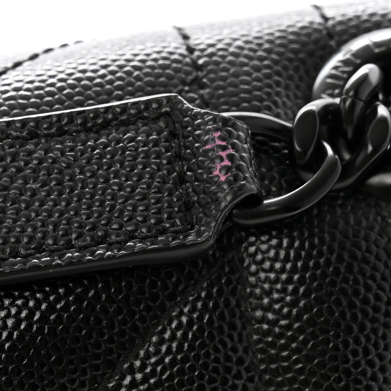 Saint Laurent Grain De Poudre Textured Mixed Matelasse Large Triquilt Monogram Monochrome Satchel Black 11 of 11