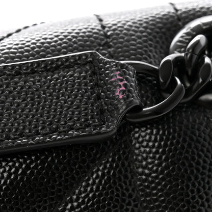 Saint Laurent Grain De Poudre Textured Mixed Matelasse Large Triquilt Monogram Monochrome Satchel Black 11 of 11