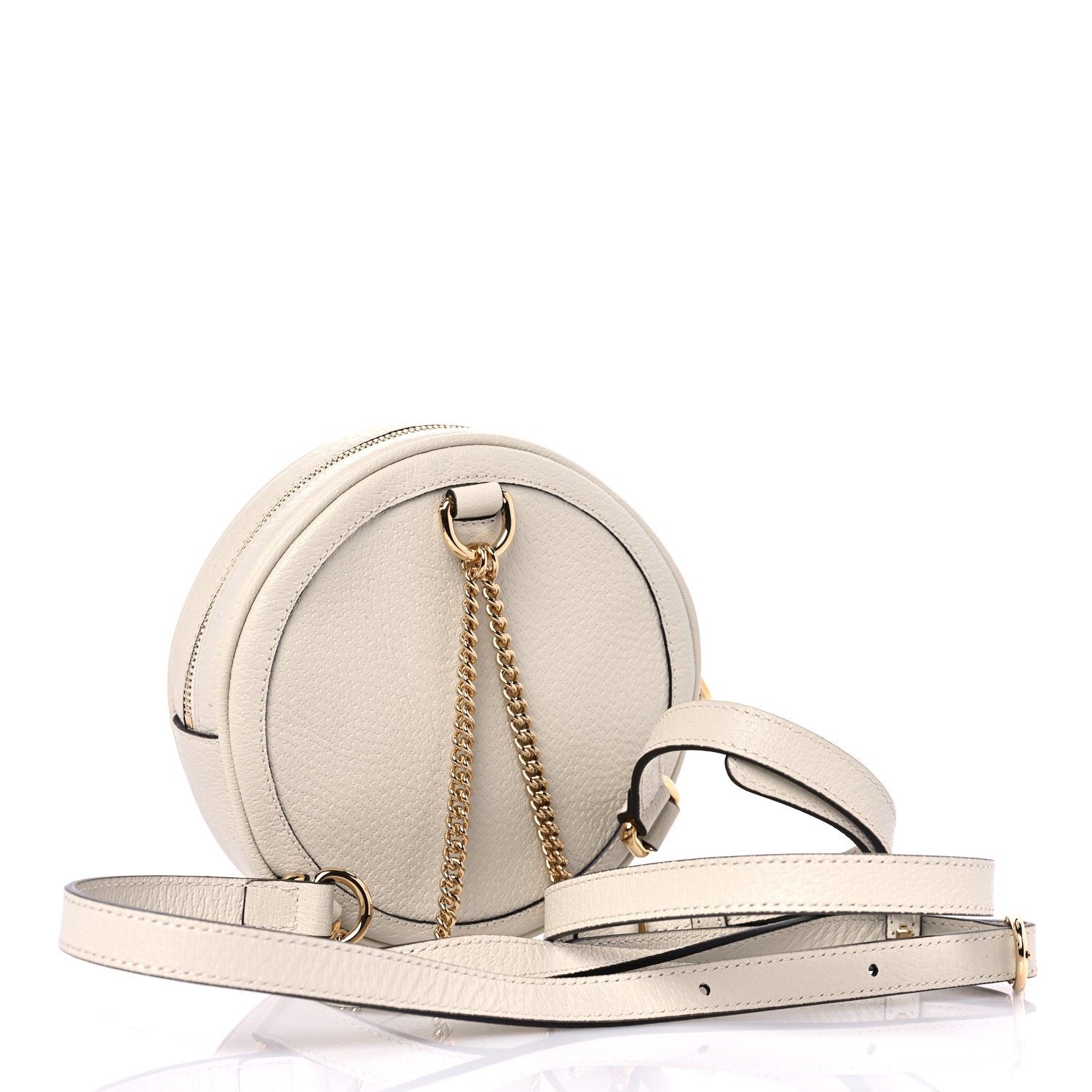Gucci Textured Calfskin Web Mini Ophidia Round Backpack Mystic White 3 of 10