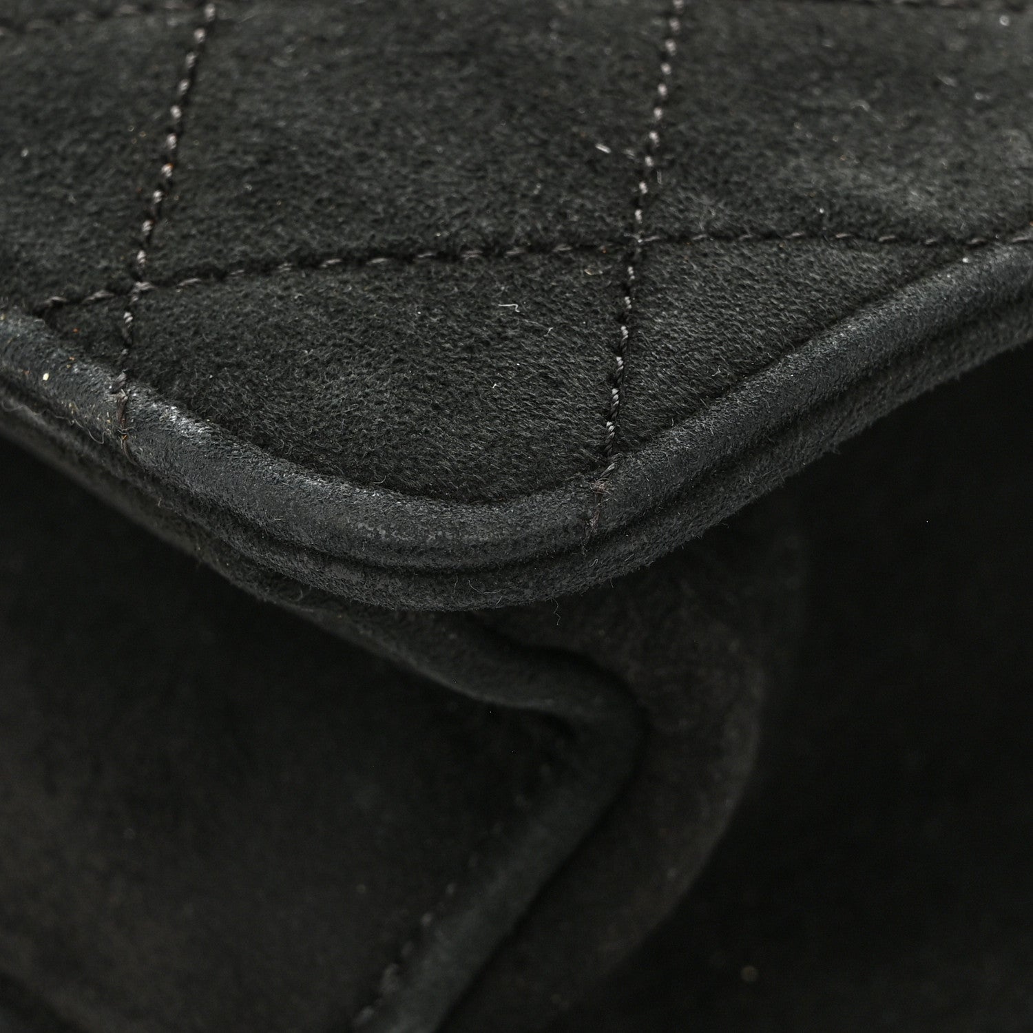 Chanel Suede Quilted Medium Single Flap Black 11 of 14