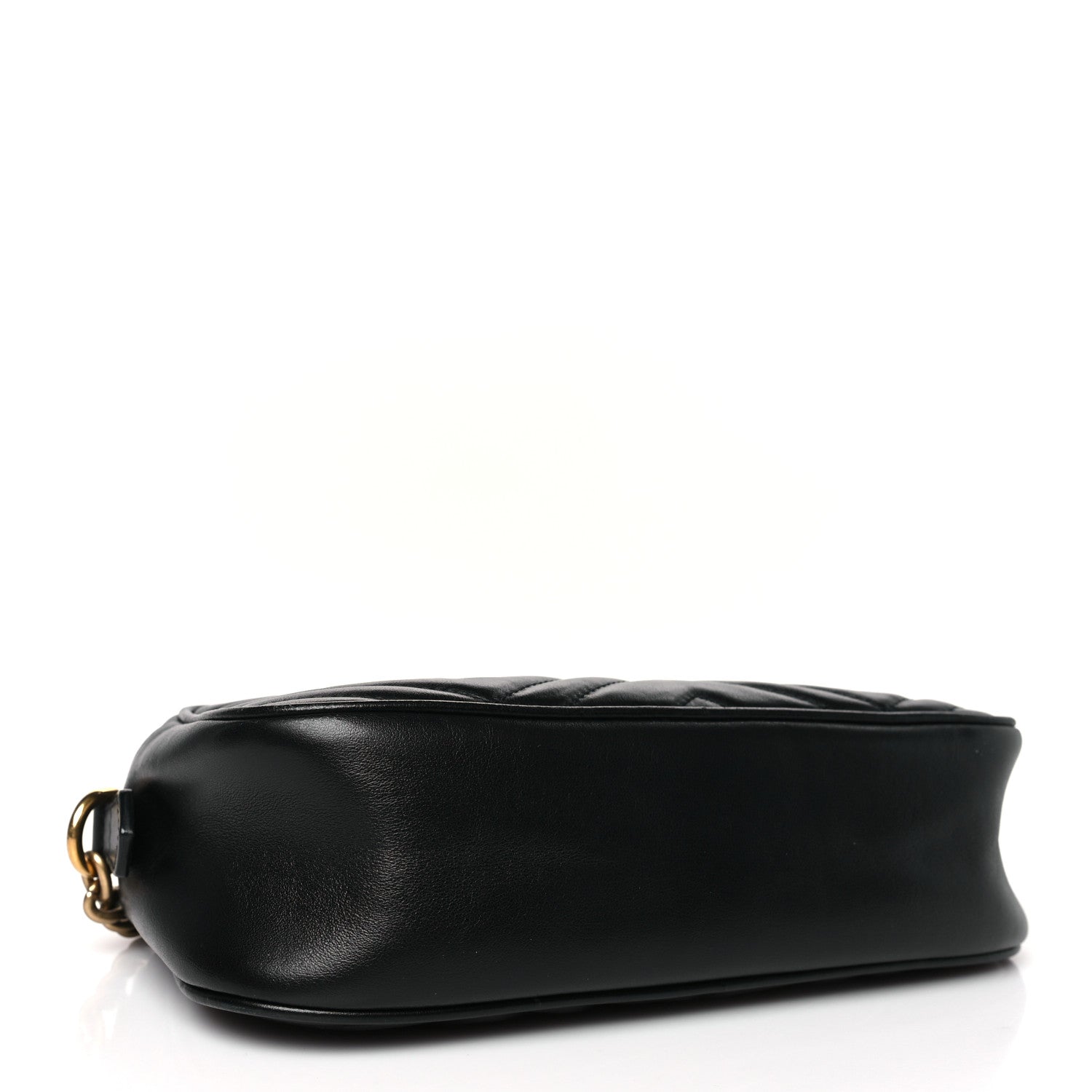 Gucci Calfskin Matelasse Small GG Marmont Chain Shoulder Bag Black 4 of 9
