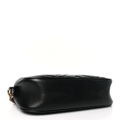 Gucci Calfskin Matelasse Small GG Marmont Chain Shoulder Bag Black 4 of 9