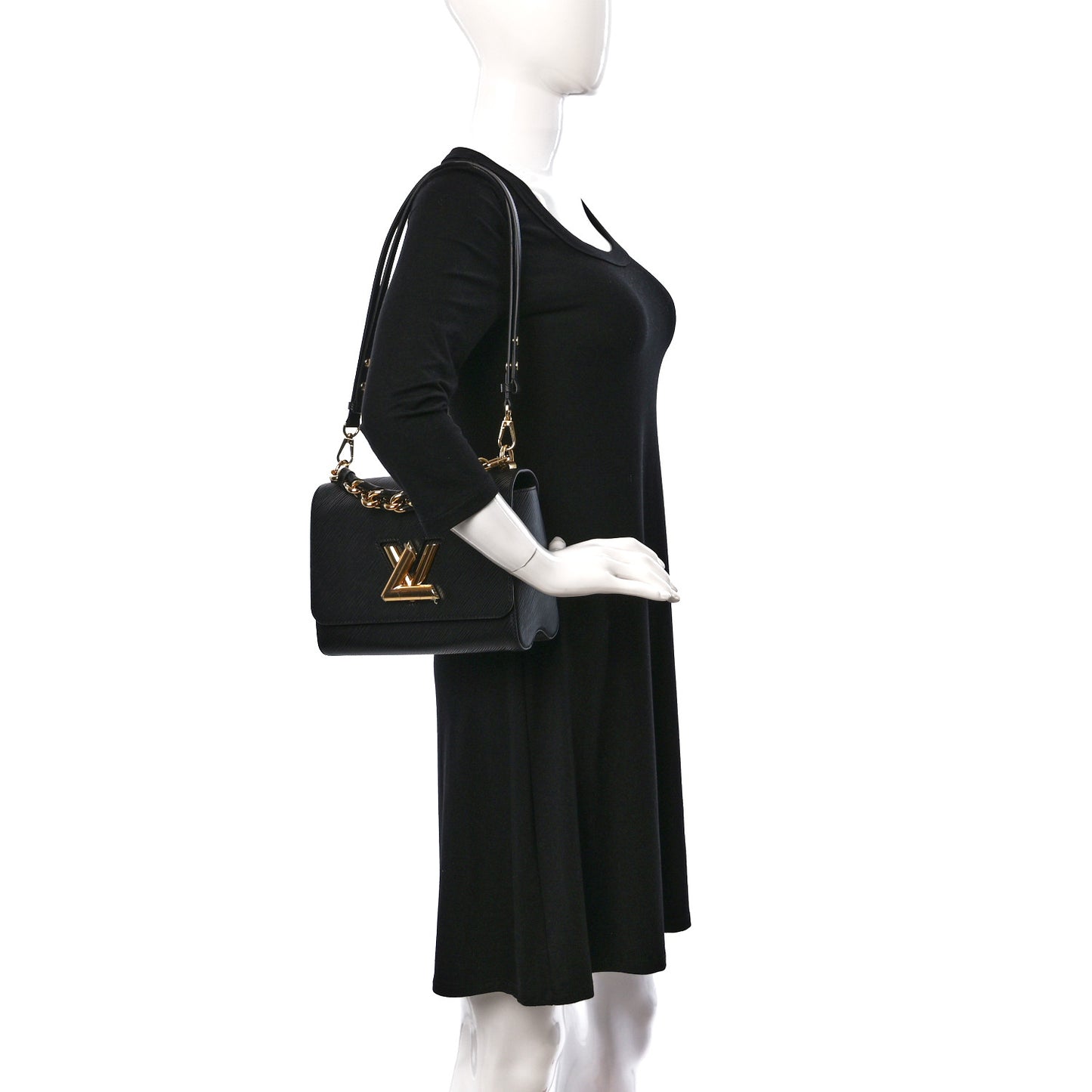 Epi Twist Braided Strap Shoulder Bag MM Black