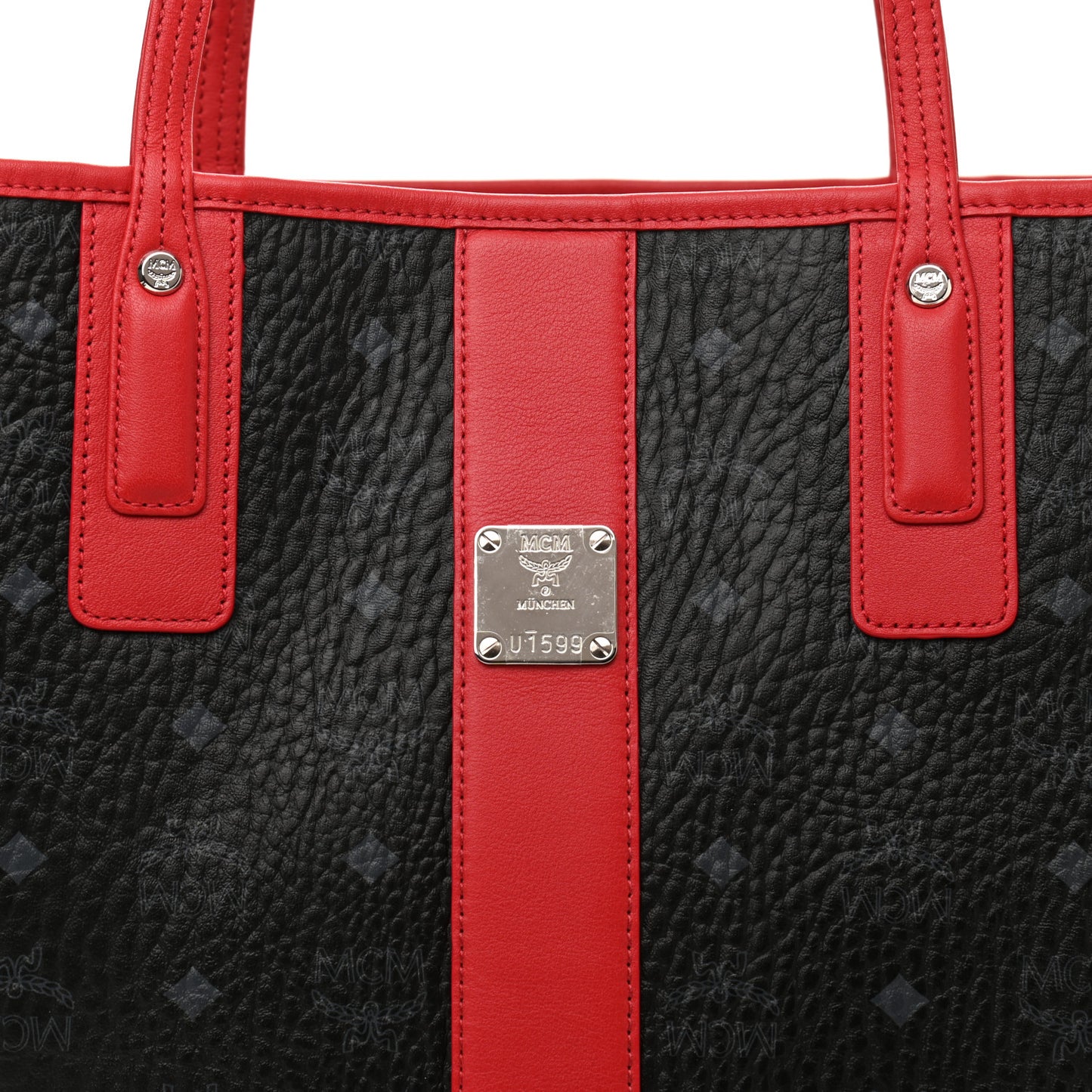 Visetos Medium Liz Reversible Shopper Tote Black Red