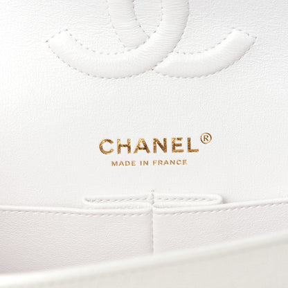 Chanel Caviar Quilted Medium Double Flap White 8 of 10