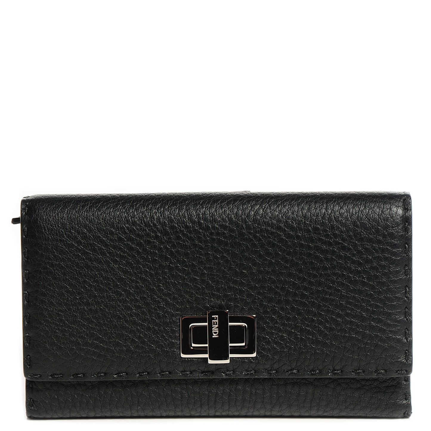 Cuoio Romano Selleria Peekaboo Continental Wallet Black