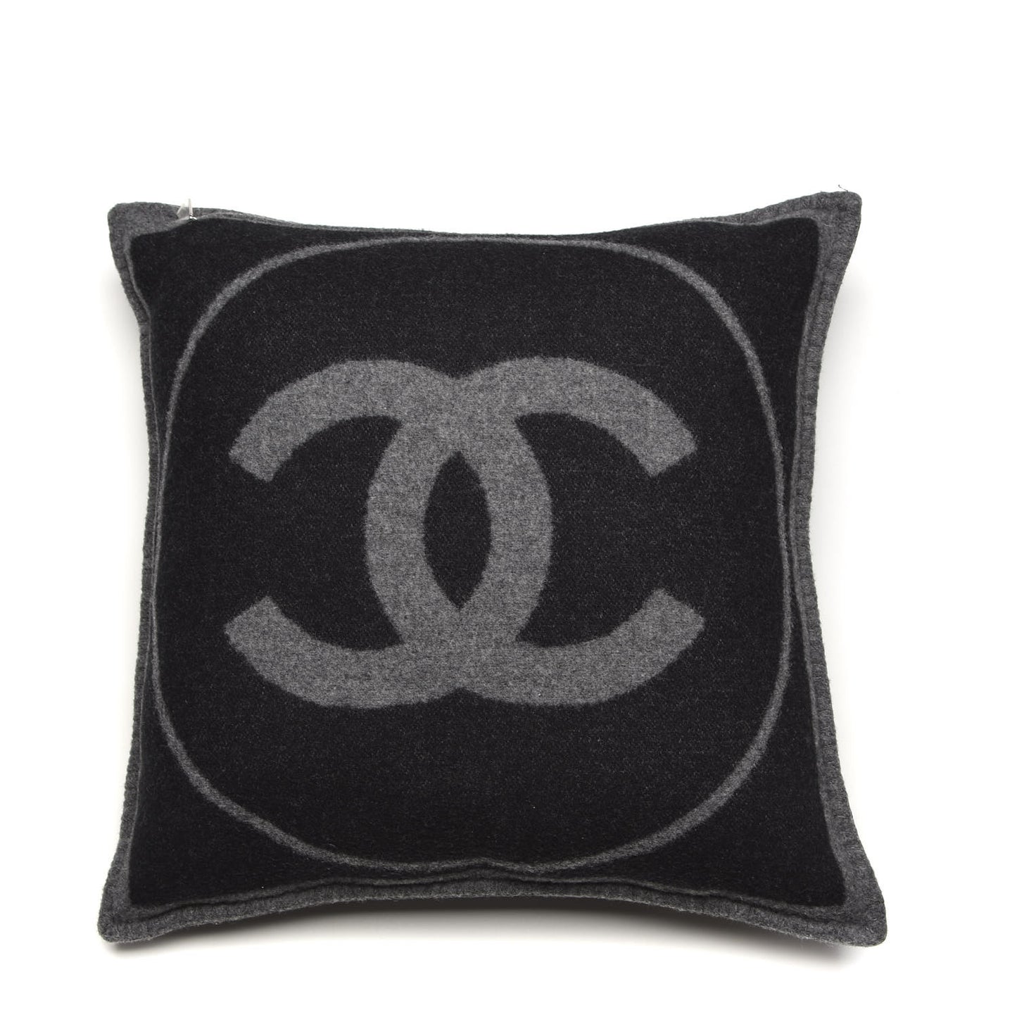 Merino Wool Cashmere CC Pillow Black Grey