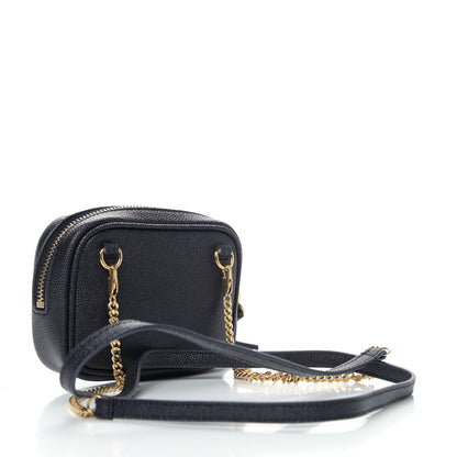 Saint Laurent Grain De Poudre Matelasse Monogram Baby Lou Camera Bag Deep Marine 2 of 4
