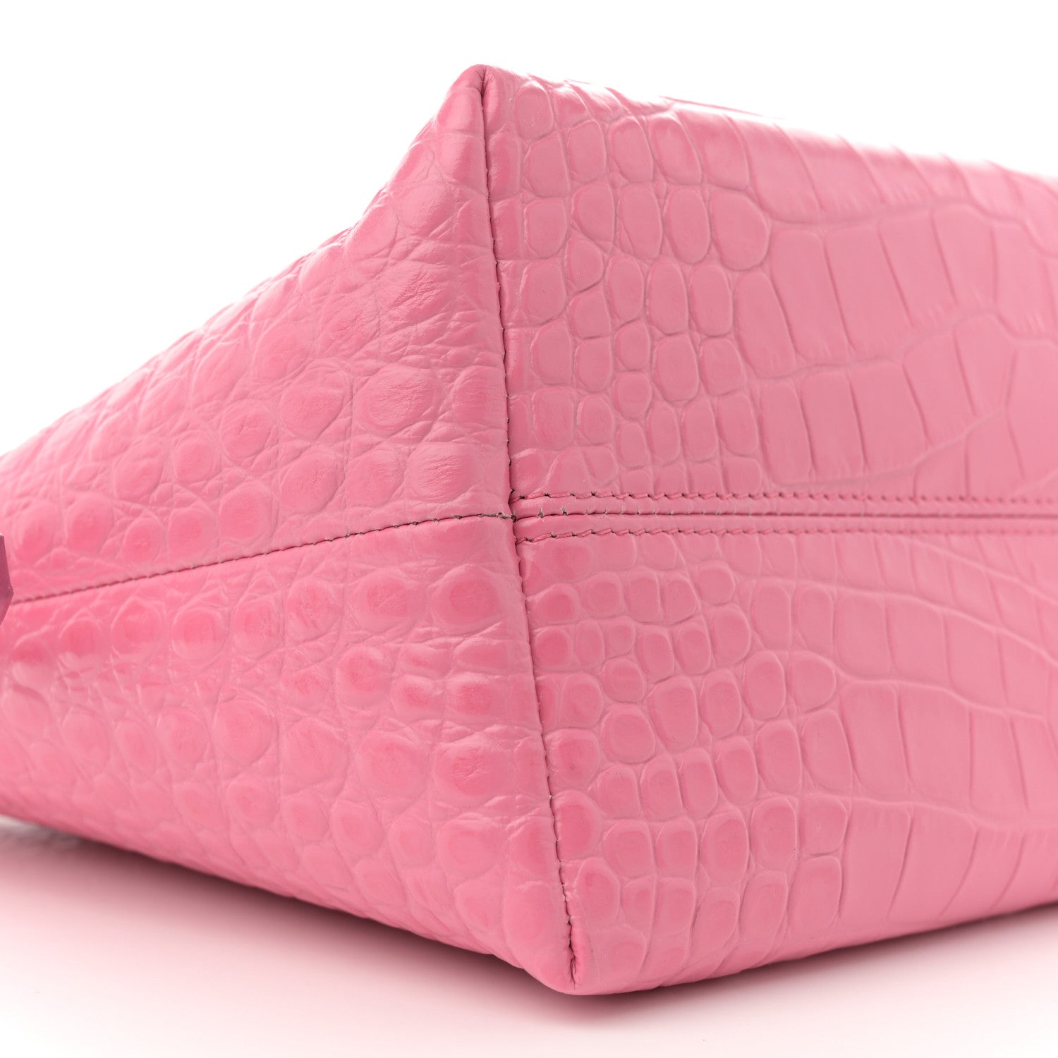 Tom Ford Calfskin Crocodile Embossed Mini TF East West Tote Rose Bloom 9 of 11