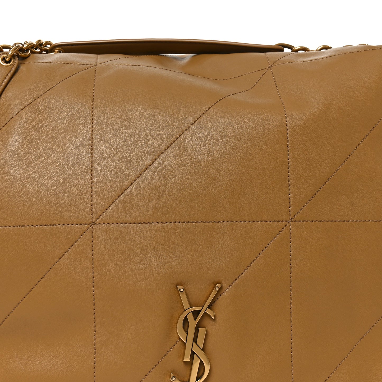 Lambskin Matelasse Monogram Large Jamie 4.3 Tabac Brown