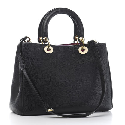 Christian Dior Bullcalf Small Diorissimo Tote Black Rose Indien 3 of 16