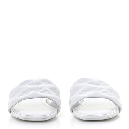 Louis Vuitton Lambskin Embossed Monogram Revival Flat Mules 40 White 3 of 21