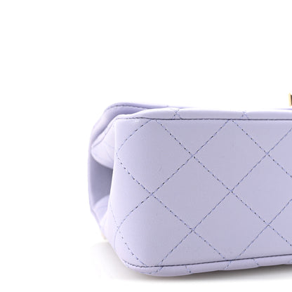 Chanel Lambskin Quilted Mini Top Handle Rectangular Flap Light Purple 9 of 11