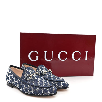Gucci New Denim Crystal GG Monogram Womens 1953 Horsebit Jordaan Loafer 36 Blue 10 of 10