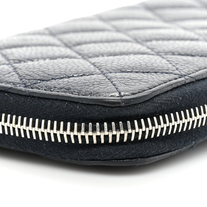 Chanel Caviar Quilted Large Gusset Zip Around Wallet Navy 16 of 22