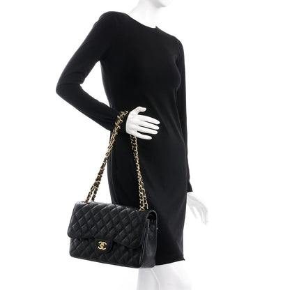 Chanel Caviar Quilted Jumbo Double Flap Black 3 of 8