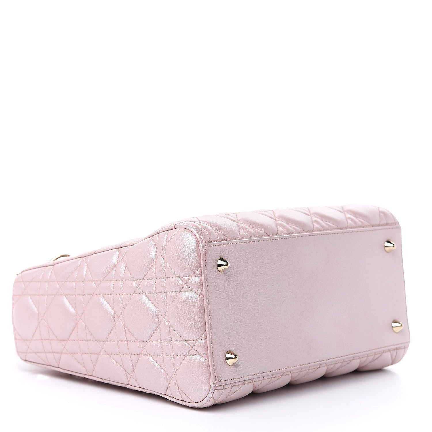Christian Dior Pearly Lambskin Cannage Medium Lady Dior Lotus 4 of 15