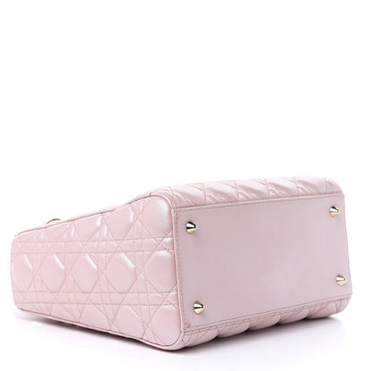 Christian Dior Pearly Lambskin Cannage Medium Lady Dior Lotus 4 of 15