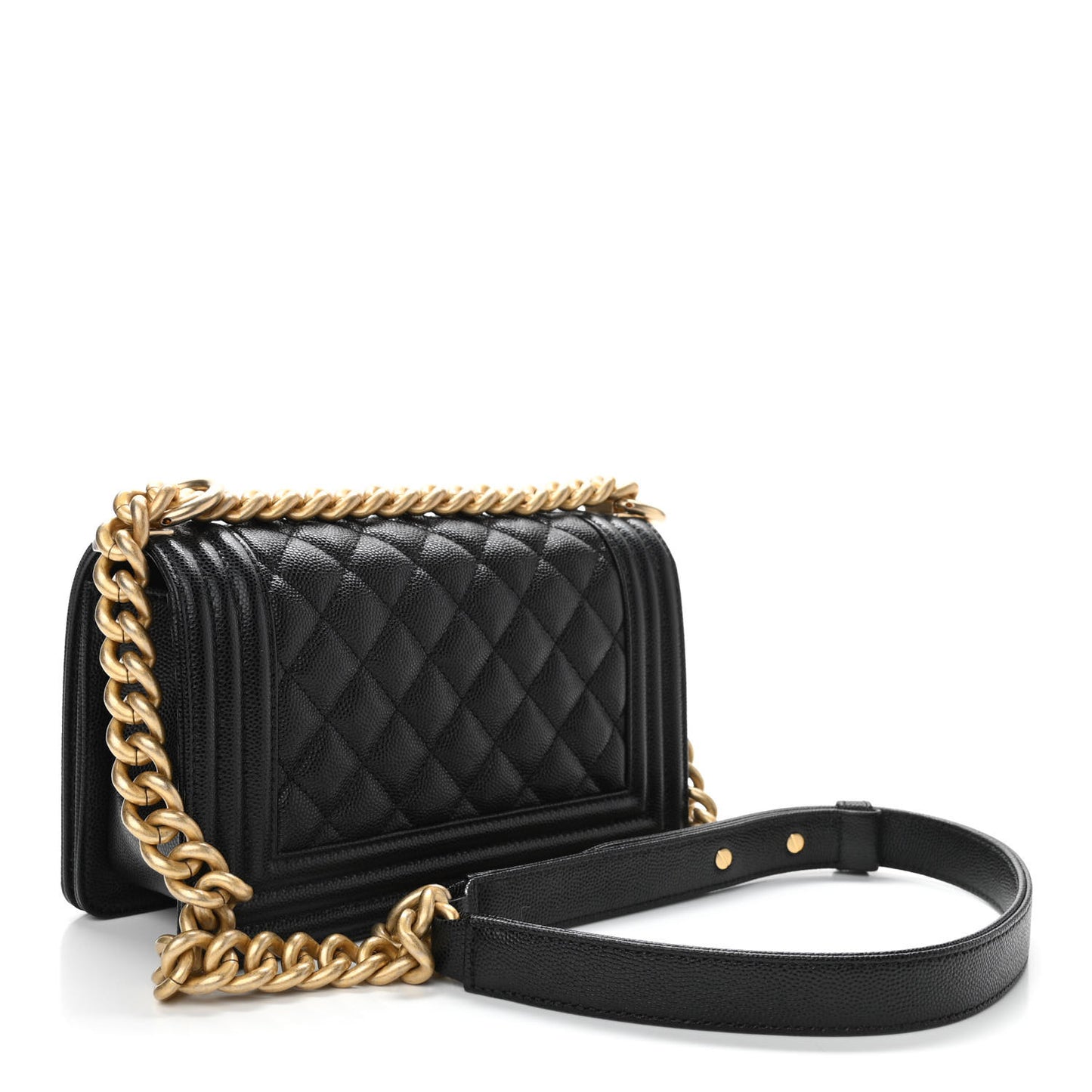 Caviar Quilted Small Boy Flap Black