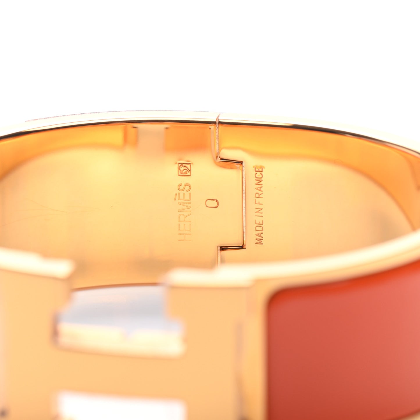 Enamel Wide Clic Clac H Bracelet GM Orange