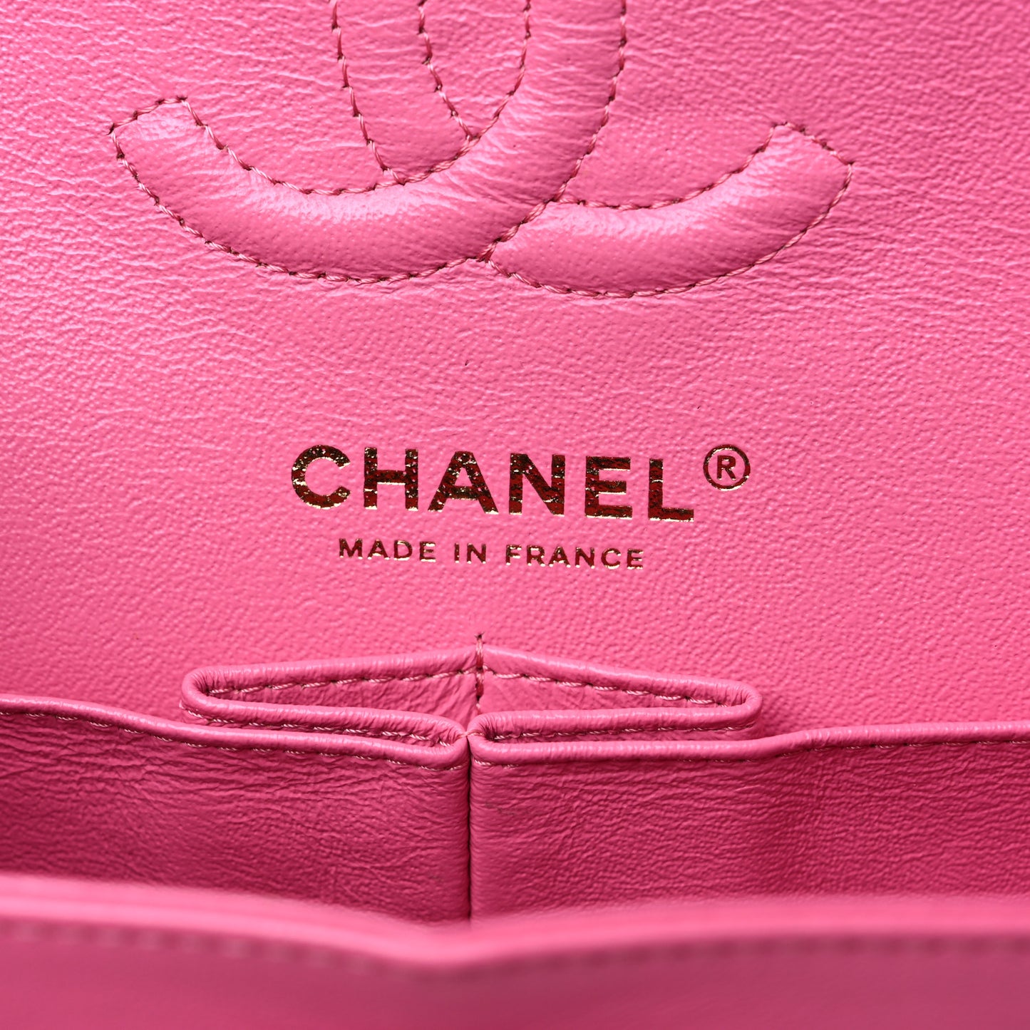Lambskin Chevron Quilted Small Double Flap Pink