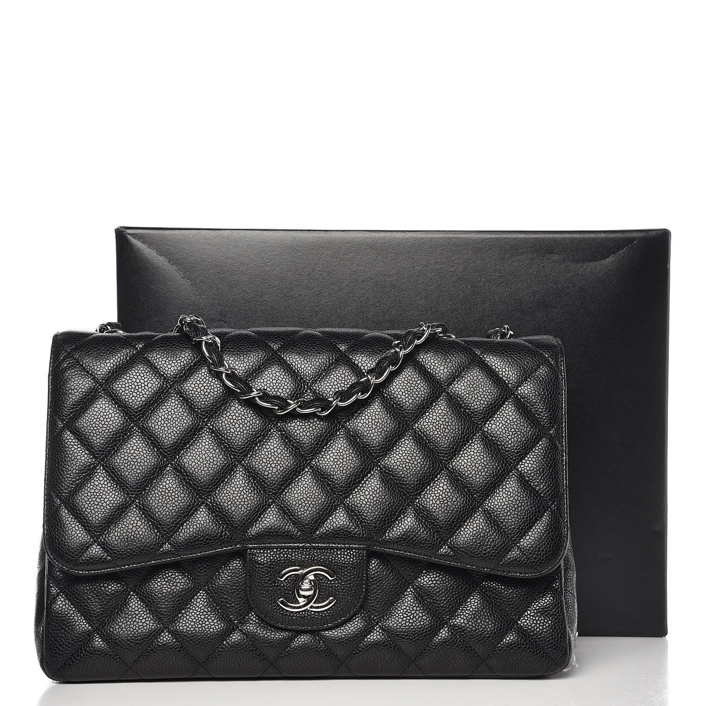 Caviar Quilted Jumbo Single Flap Black